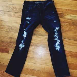 American Eagle Dark Wash Ripped Jeans